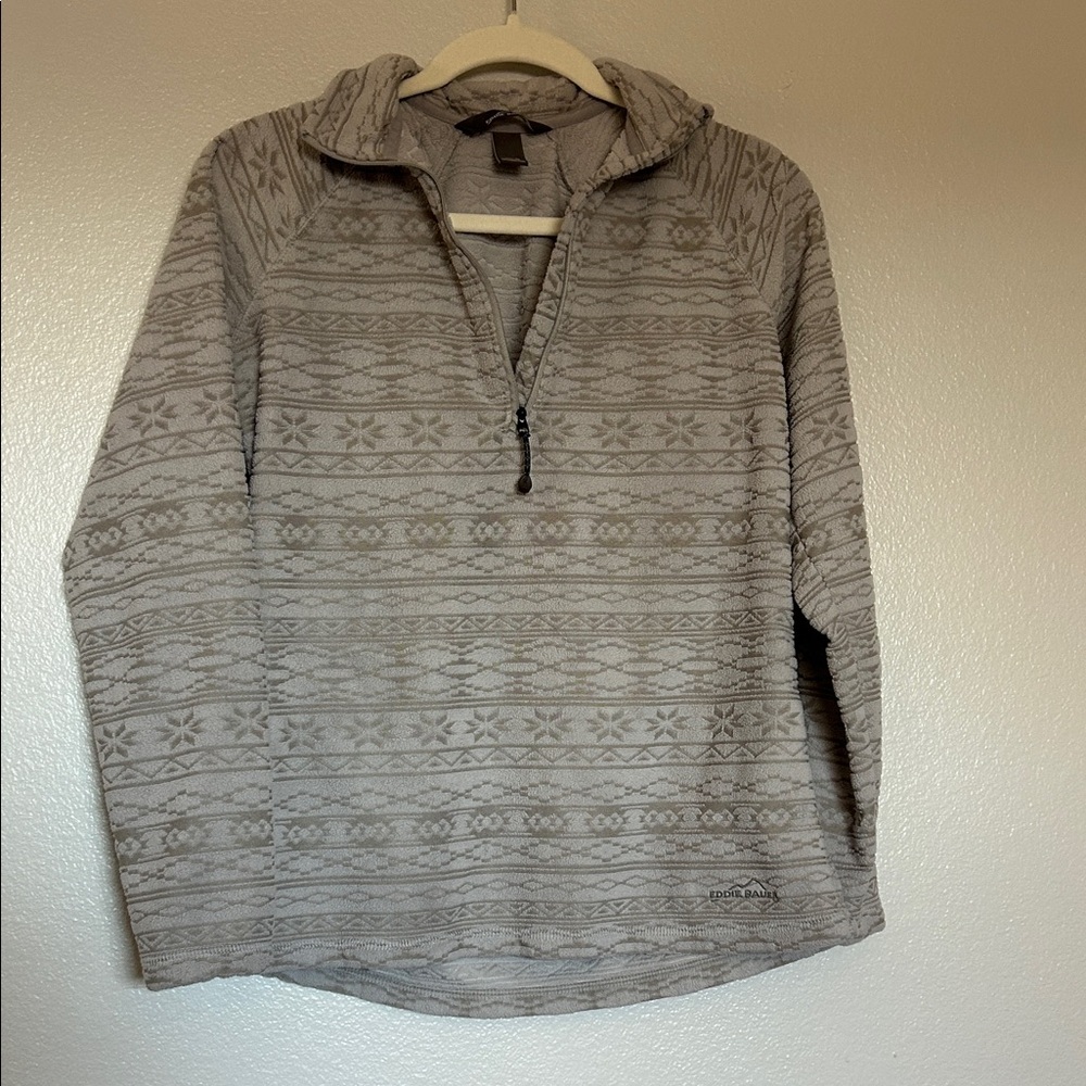 Eddie Bauer Aztec Southwest Fleece Sweater Womens Size Medium (M) 1/4 Zip Hiking